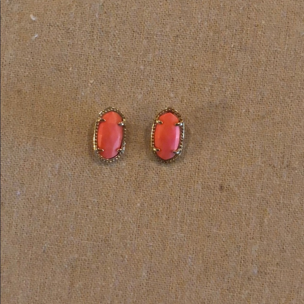 Kendra Scott coral stone earrings